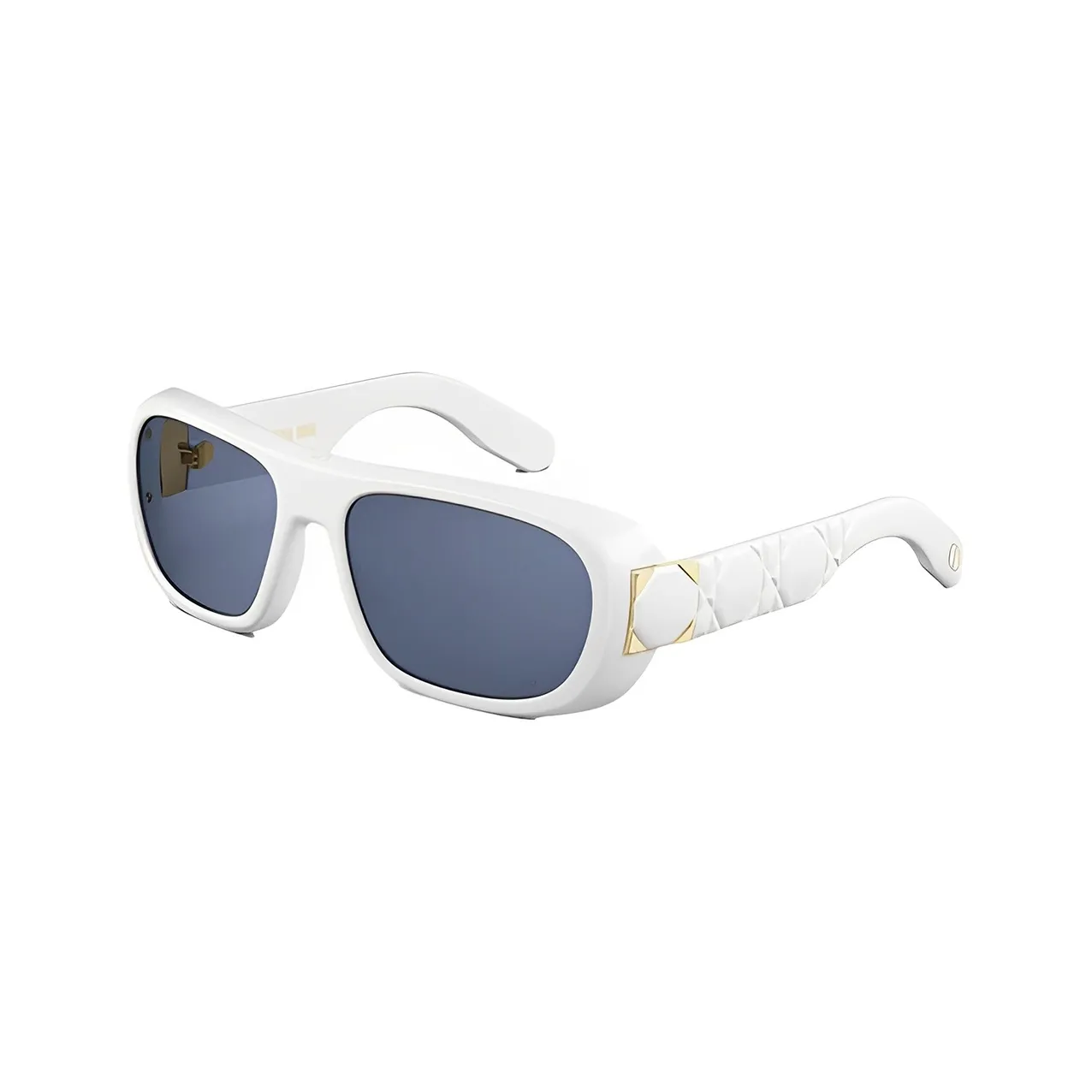 DIOR Plate Frame Square Sunglasses Women's White
