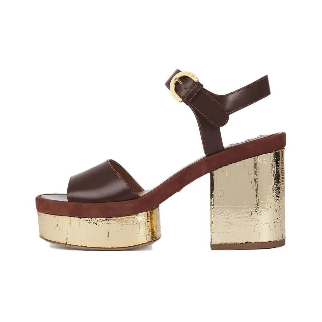 Chloe One Strap Sandals Women's Brown