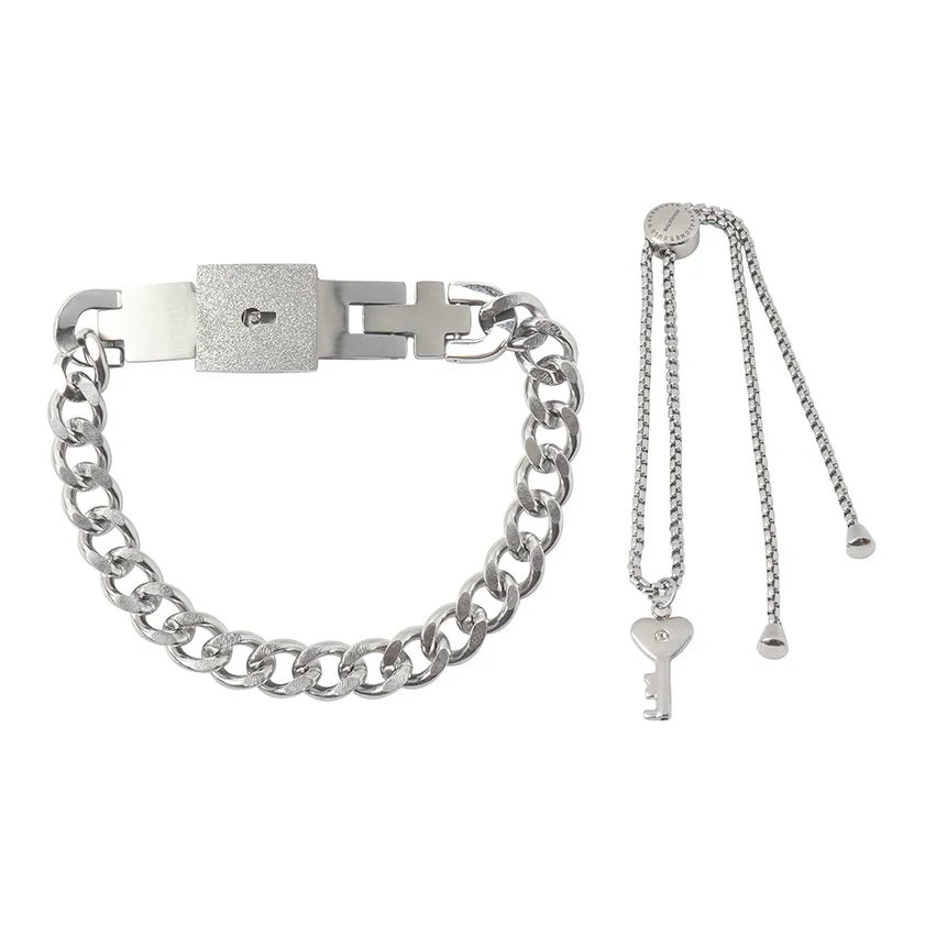 ROADLATIVE Титановый стальной браслет мужской серебряный