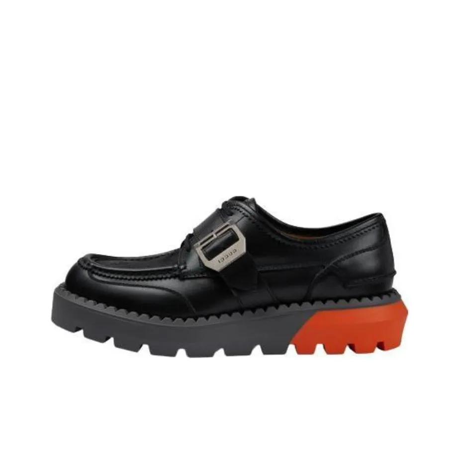 GUCCI Lace Up Shoe 'Buckle   Black Orange'
