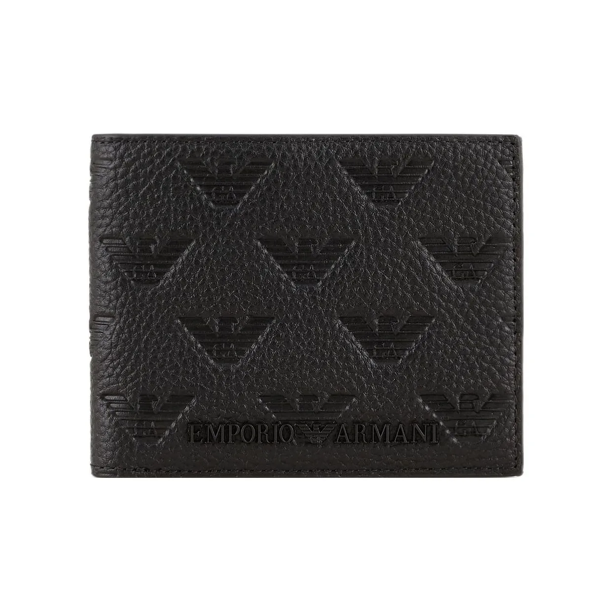 EMPORIO ARMANI Cow Leather Wallet Men's Black