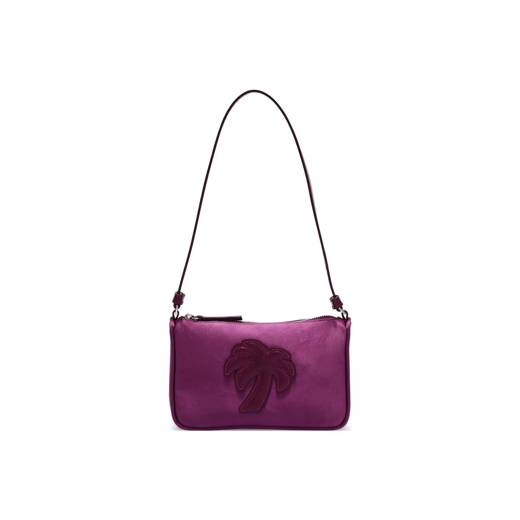 PALM ANGELS Satin Palm Shoulder Bag Purple