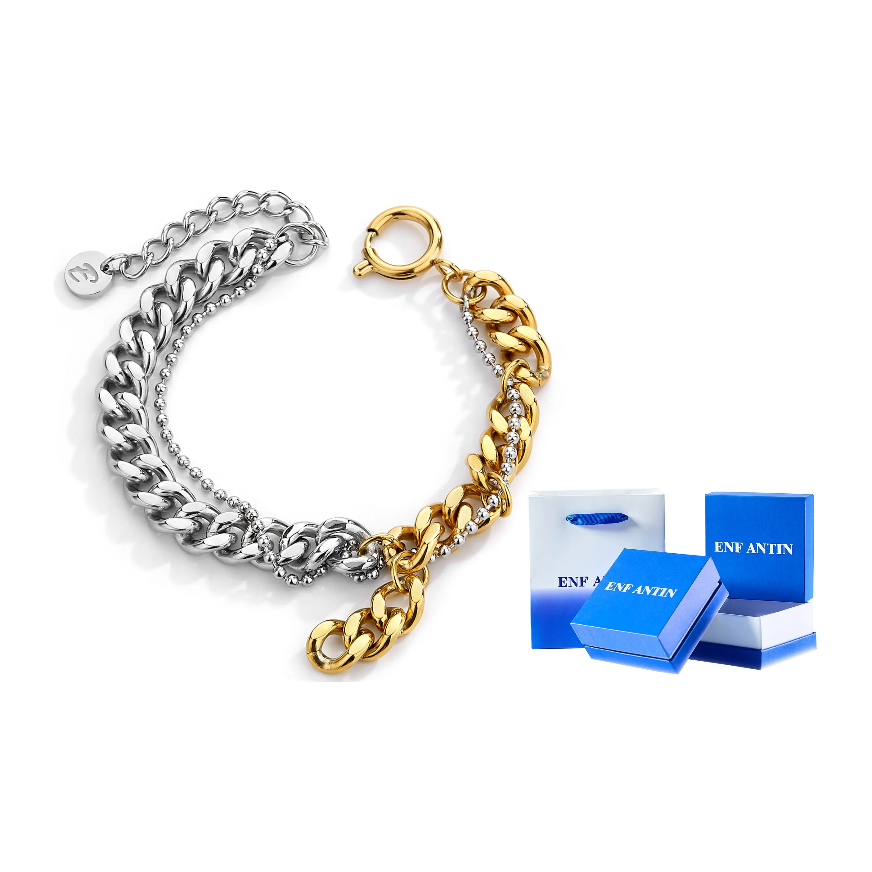 ENFANTIN Титановая сталь Браслеты Золотой и Серебряный Унисекс