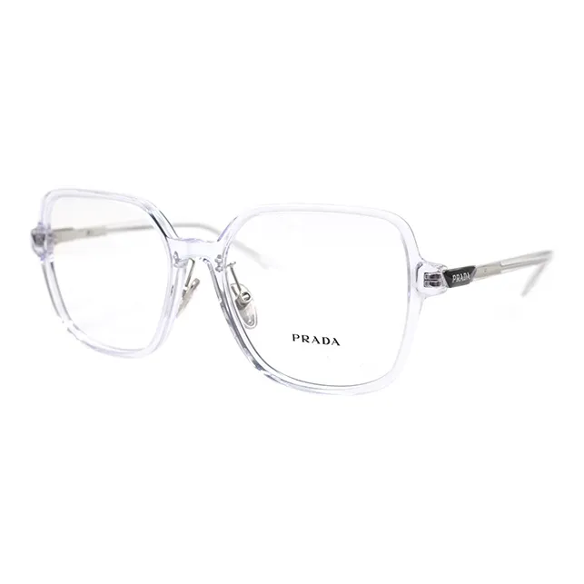 PRADA Plate Frame Square Eyeglass Frames Unisex Transparent