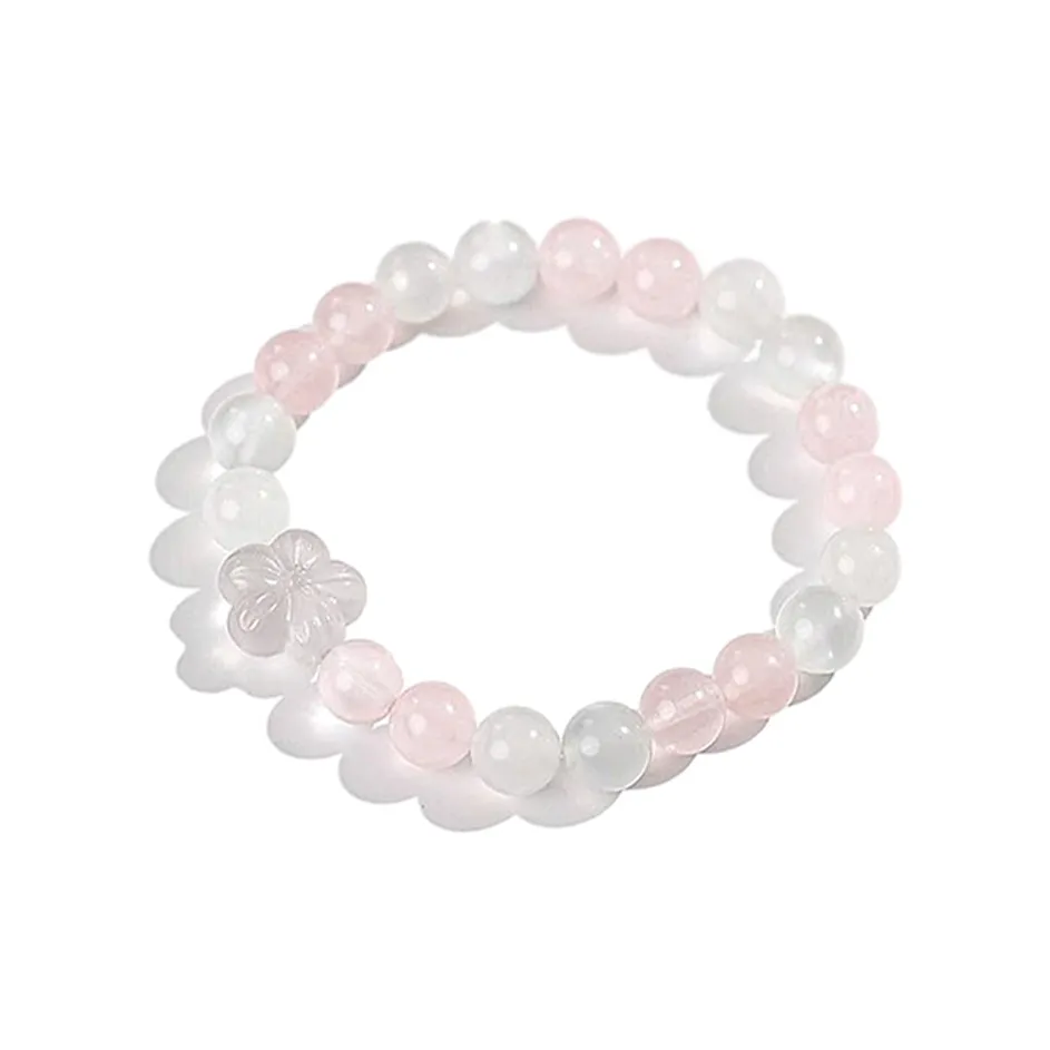 MAGICPOLE Moonstone Floral Alice Beaded Bracelet Women's Pink
