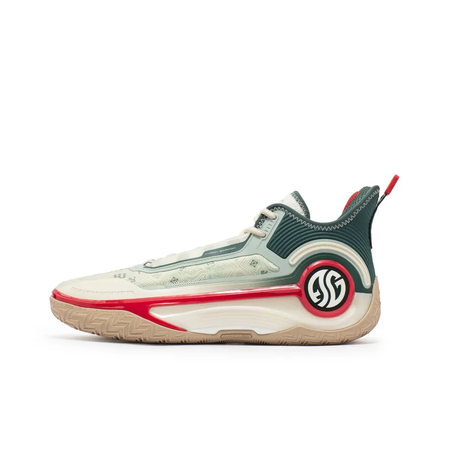 361° AG4 Basketball Shoes Men's Low Top Beige/Cyan