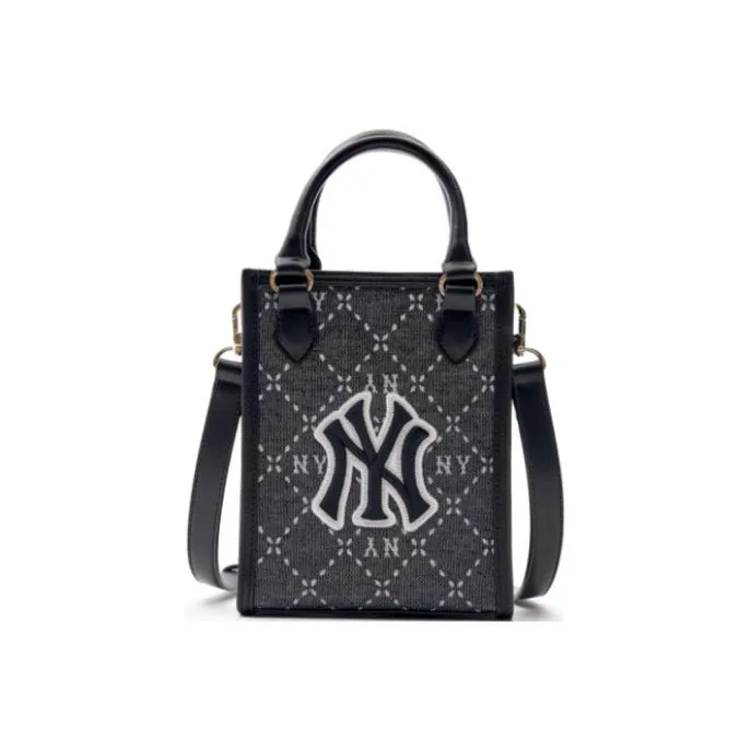 MLB Искусственная кожа Тоут Сумка Сумка для покупок Сумка Сумка через плечо Маленькая унисекс Черная