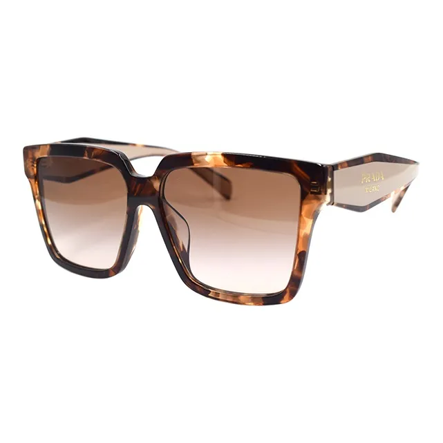 PRADA Plate Frame Square Sunglasses Women's Tortoiseshell