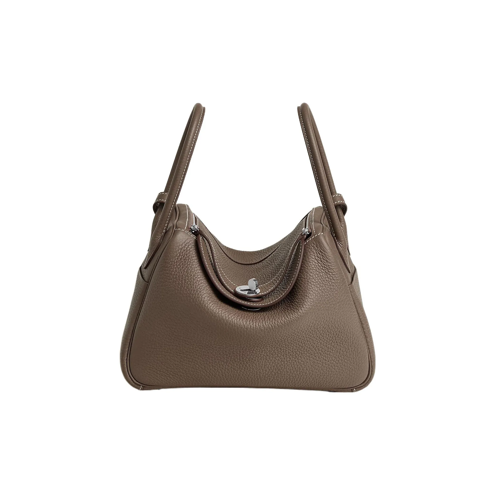 HERMES Lindy Clemence Bullock Leather Handbag, Shoulder Bag Women's 18 Etoupe Elephant Gray