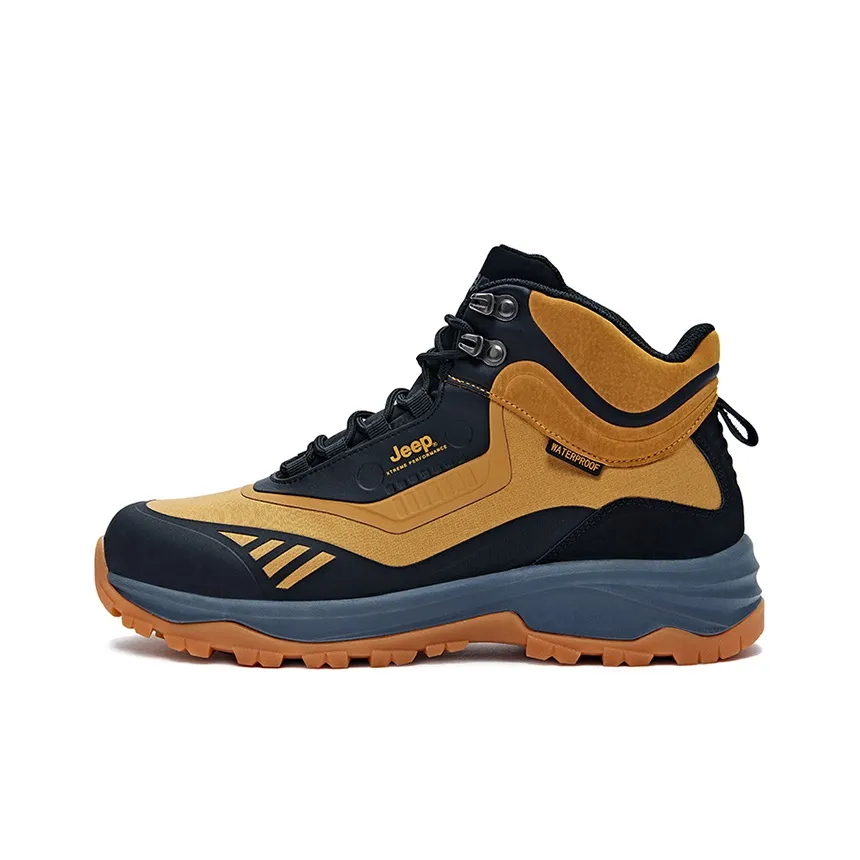 Jeep High Top Outdoor Shoes Unisex Orange Yellow