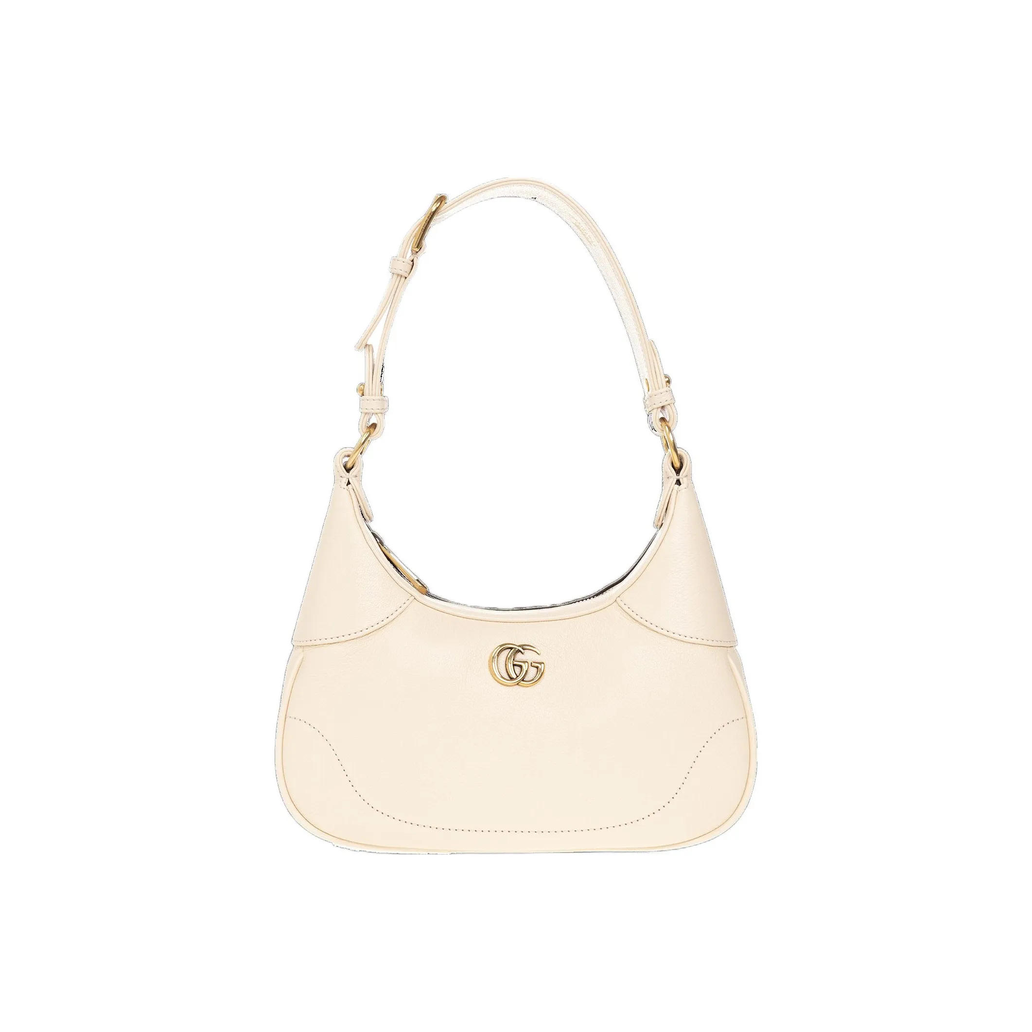 GUCCI Aphrodite Leather New Moon Shoulder Bag, Handbag, Shoulder Bag Women's Ivory