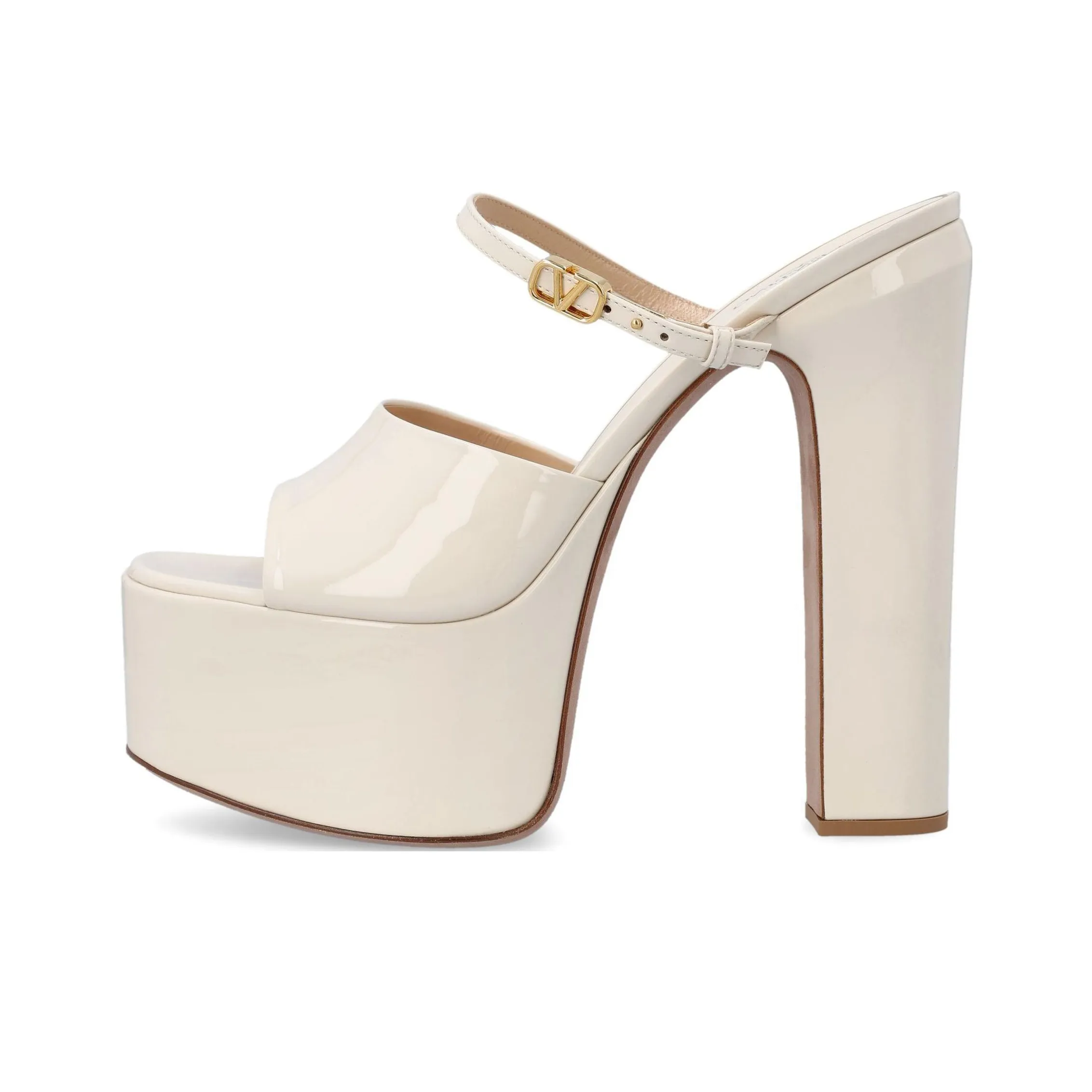 Valentino Tan Go One Strap Sandals Women's Ecru