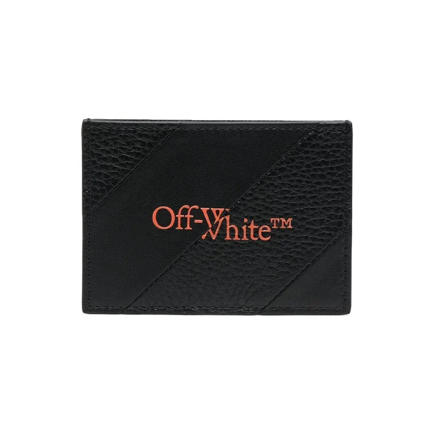OFF WHITE Diag Intarsia Card Case Black/Orange