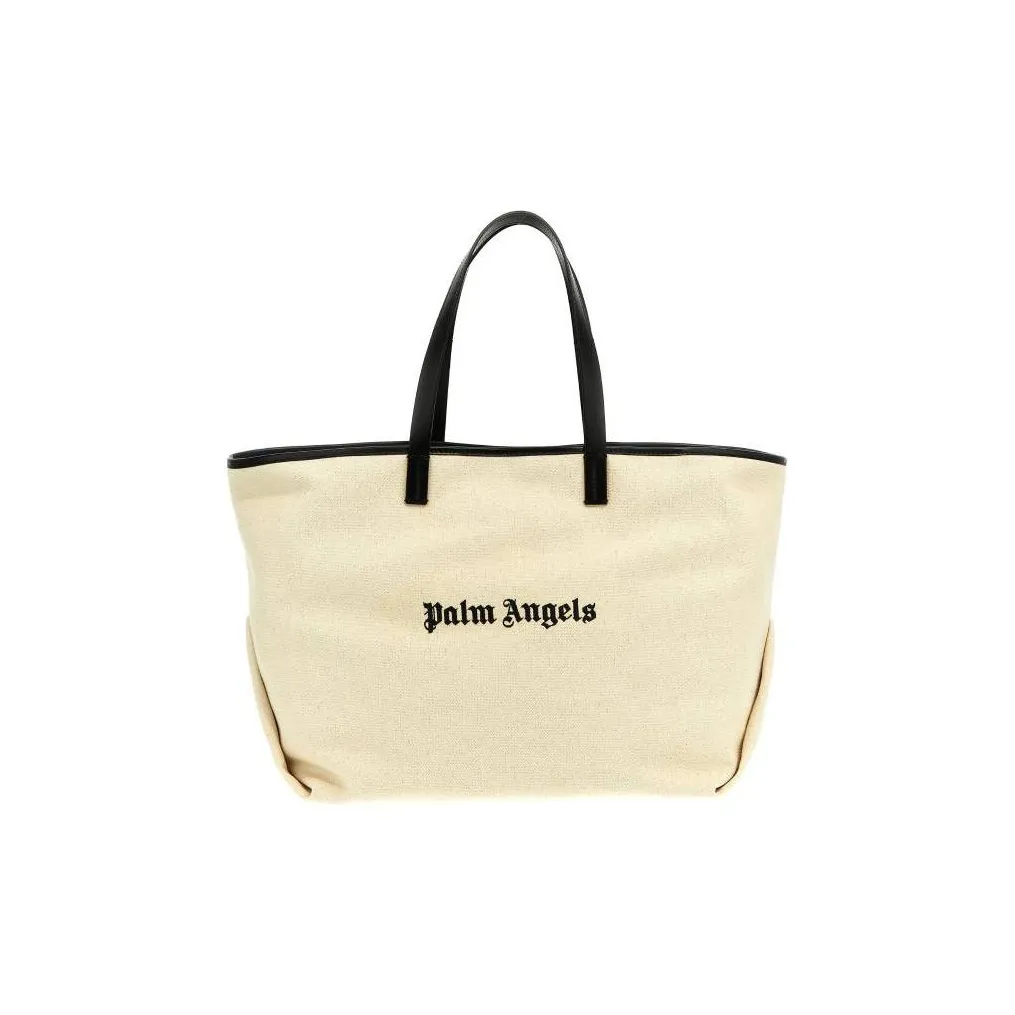 PALM ANGELS Canvas Bag, Handbag, Shoulder Bag Women's White/Black