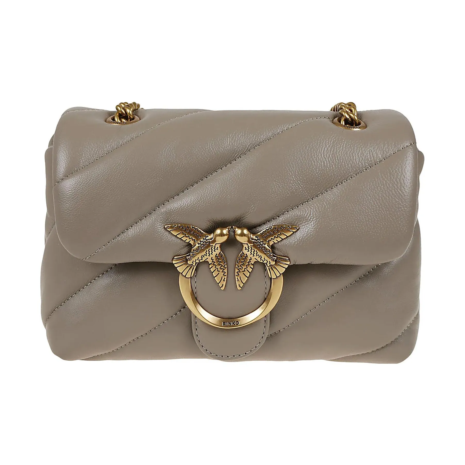 PINKO Soft Sheepskin Crossbody Bag, Shoulder Bag Women's Beige