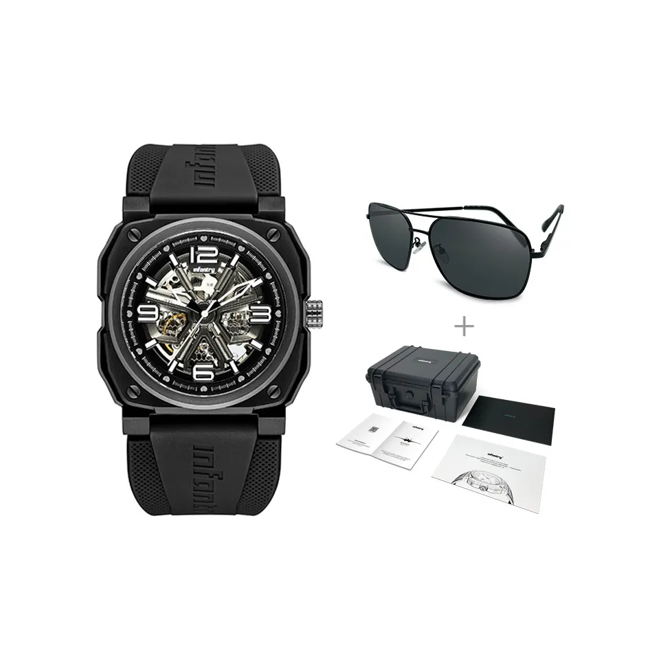 INFANTRY Eagle Slam Hero Collection Механические часы Силиконовый ремешок Часы для мужчин Черепный циферблат YZ00002