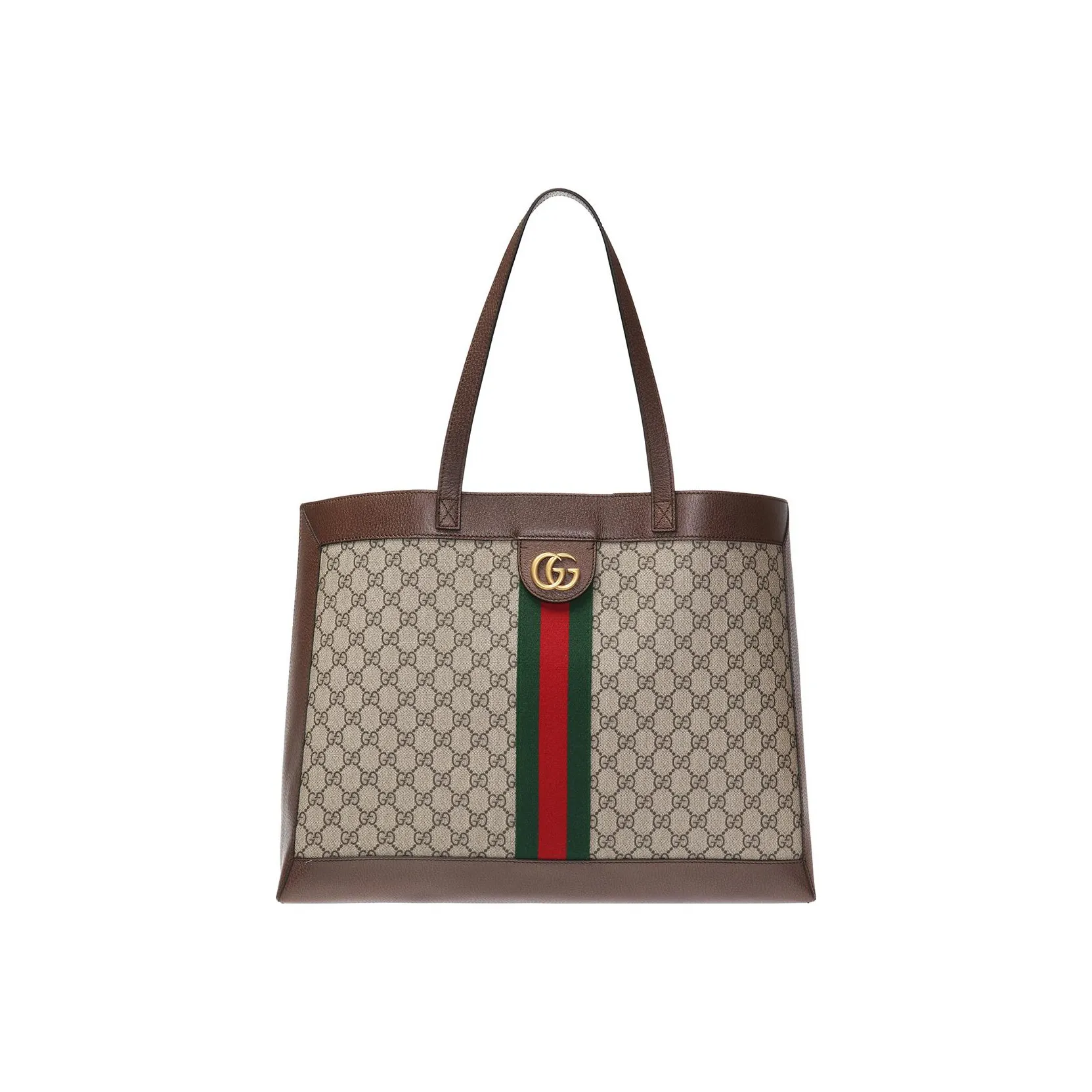 GUCCI Ophidia Canvas With Leather Tote Bag Shopping Bag Shoulder Bag Handbag Medium Size Unisex Ebony/Brown