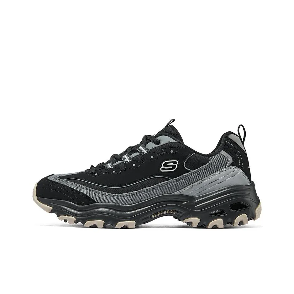 Skechers D'LITES 1,0 Дышащий и Легкий Низкий Топ Тефлоновая Подошва Мужские Черные Кроссовки