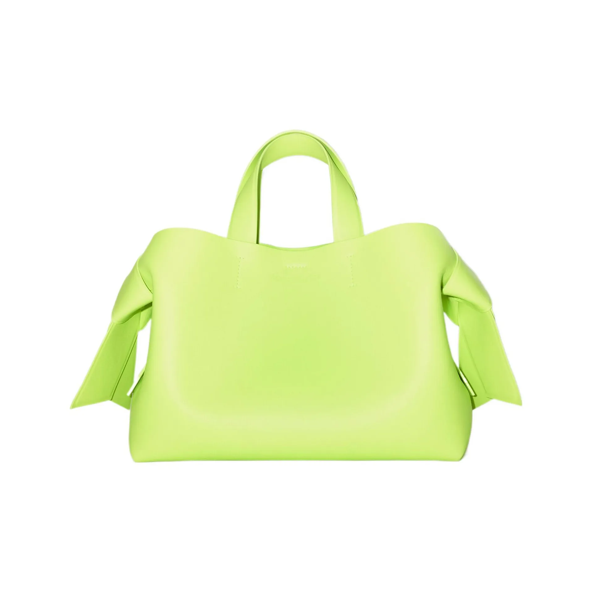 Acne Studios Musubi Calfskin Tote Bag Shopping Bag Shoulder Bag Crossbody Bag Handbag Medium Size Women's Lime Green