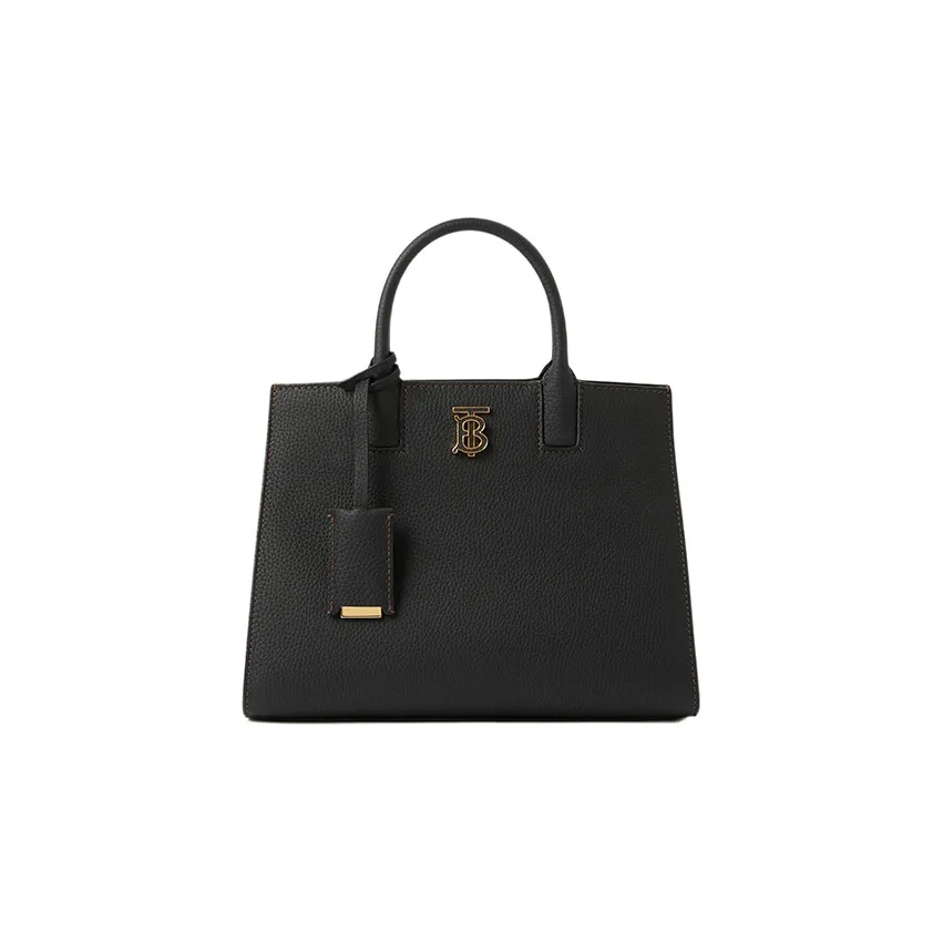 Burberry Frances Calfskin Tote Bag Shopping Bag Handbag Small Size Women's Black