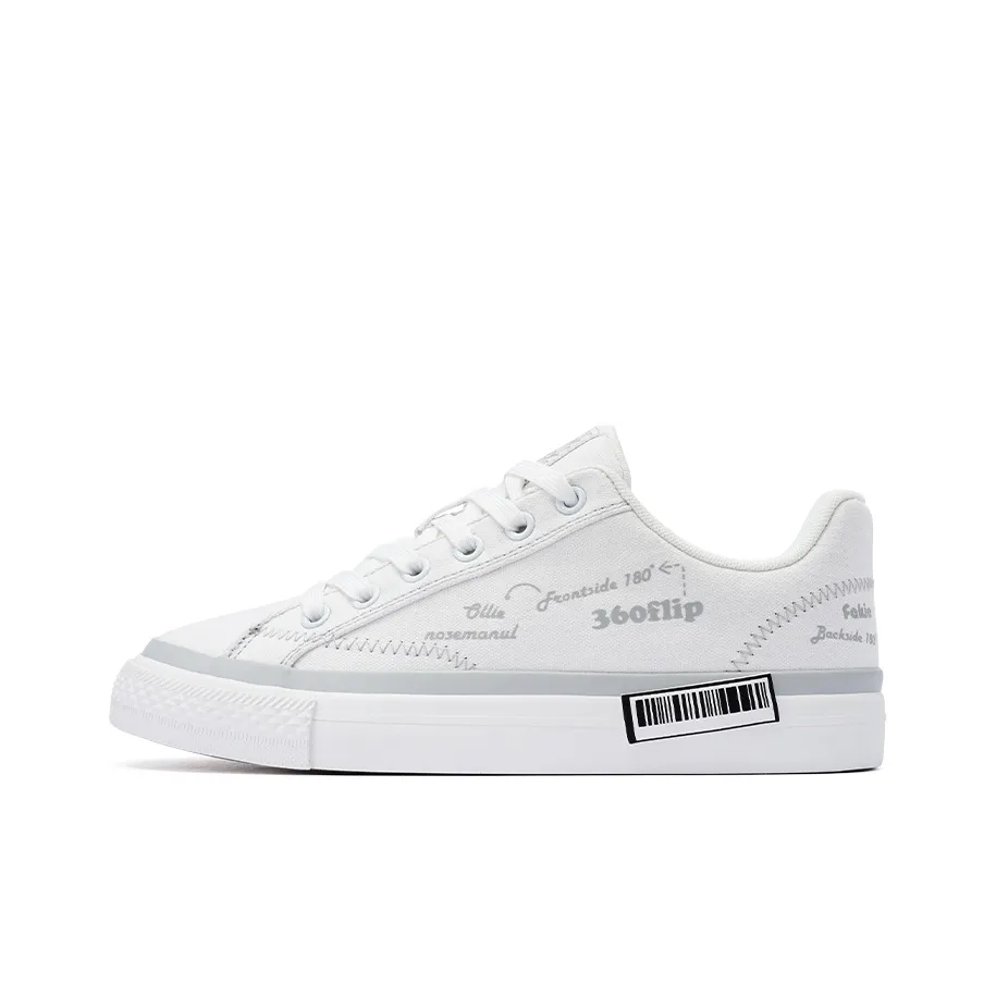 PONY Winner Покрытие Slip-Resistant Амортизация Низкий Топ Скейтборд Кроссовки Unisex Серый Белый