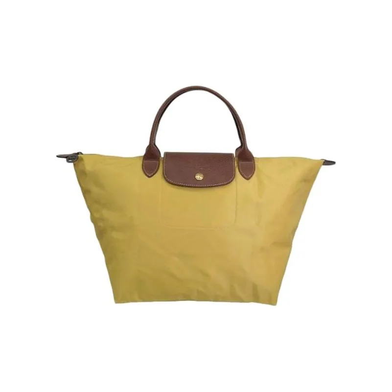 LONGCHAMP Le Pliage Nylon Dumpling Bag Travel Bag Handbag Medium Size Women's Yellow