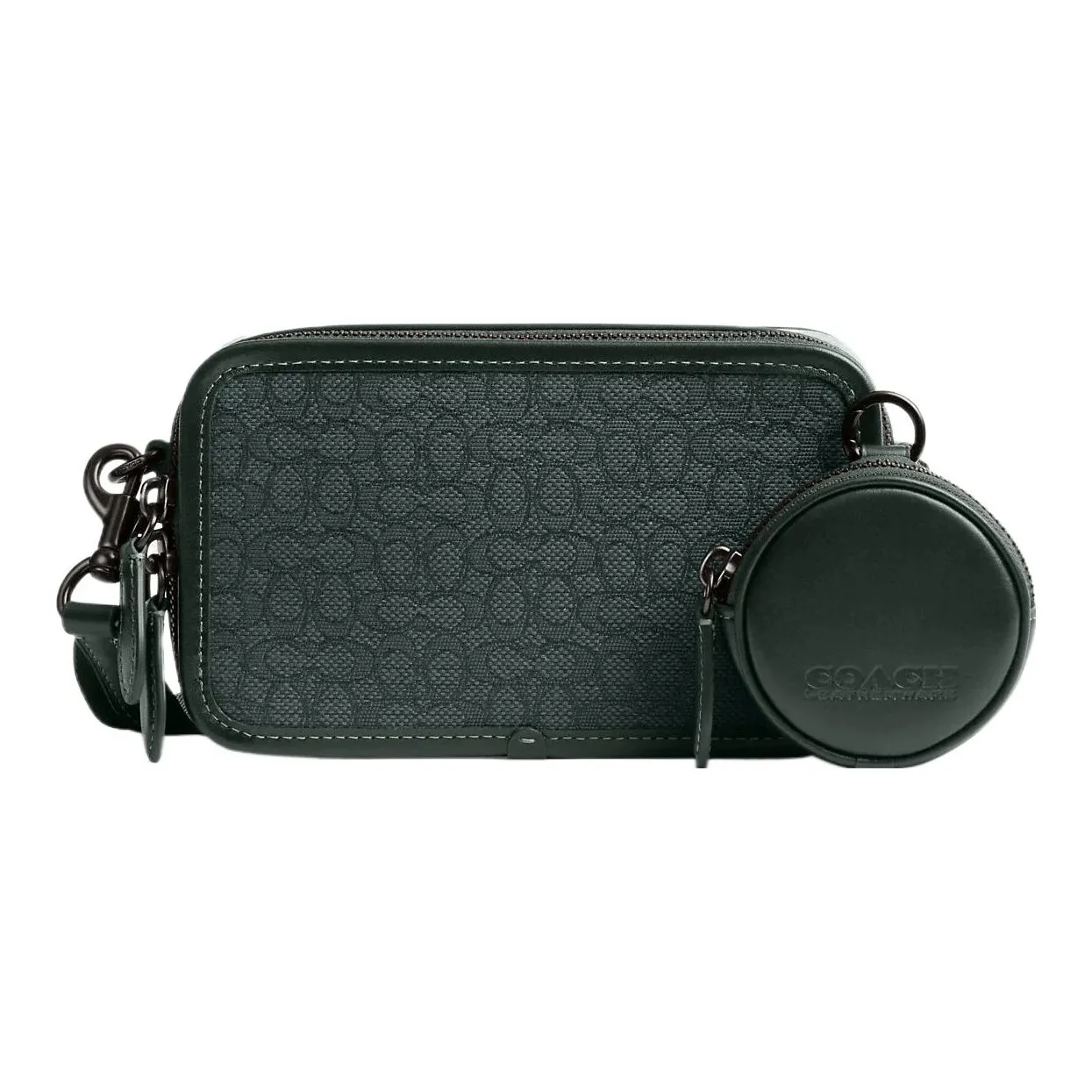 COACH Charter Jacquard With Calfskin Combo Bag Shoulder Bag Crossbody Bag Small Size Men's Green