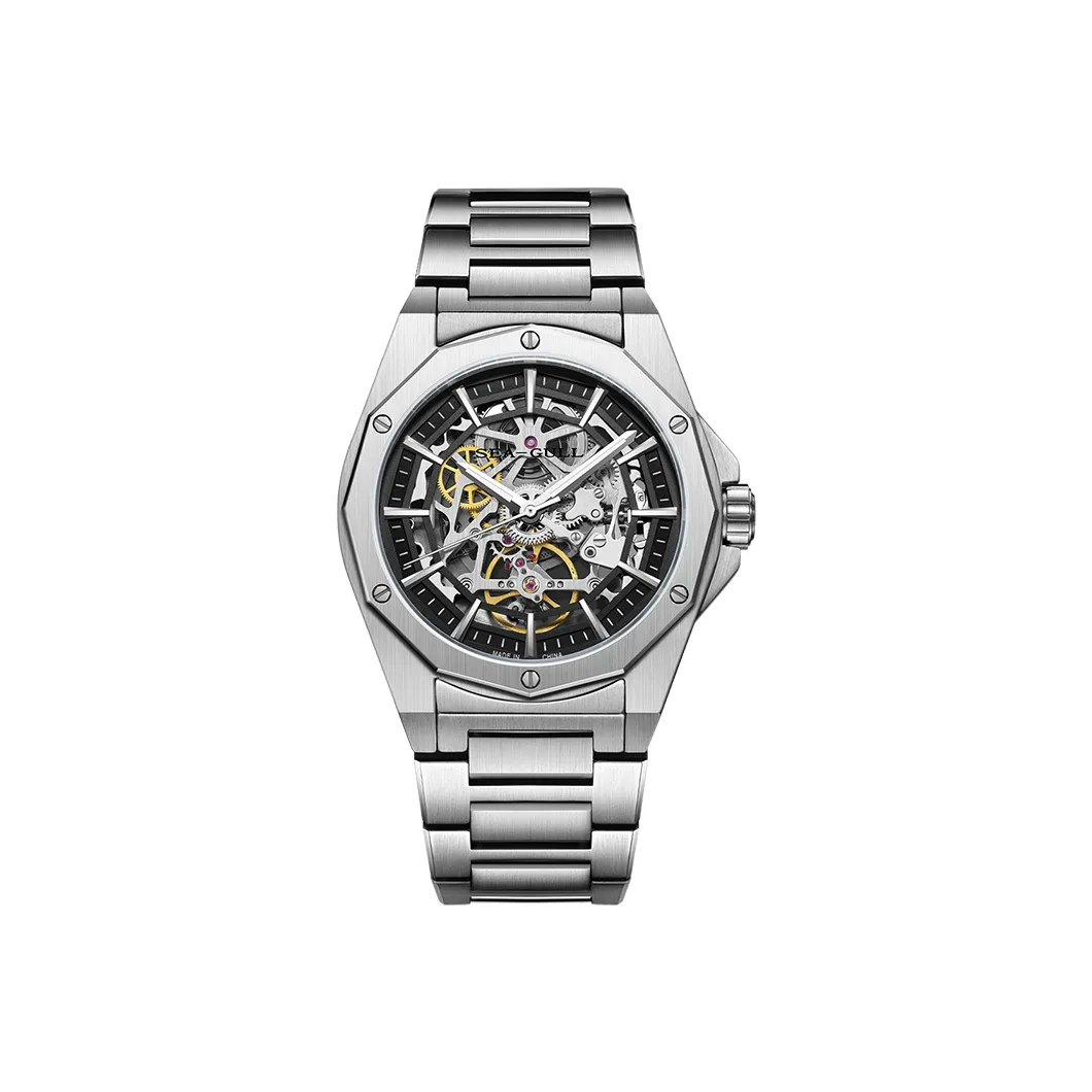 Sea Gull Edge Collection Автоматический Механический Механизм Нержавеющая Сталь Ремешок Часы Мужские Черный Циферблат