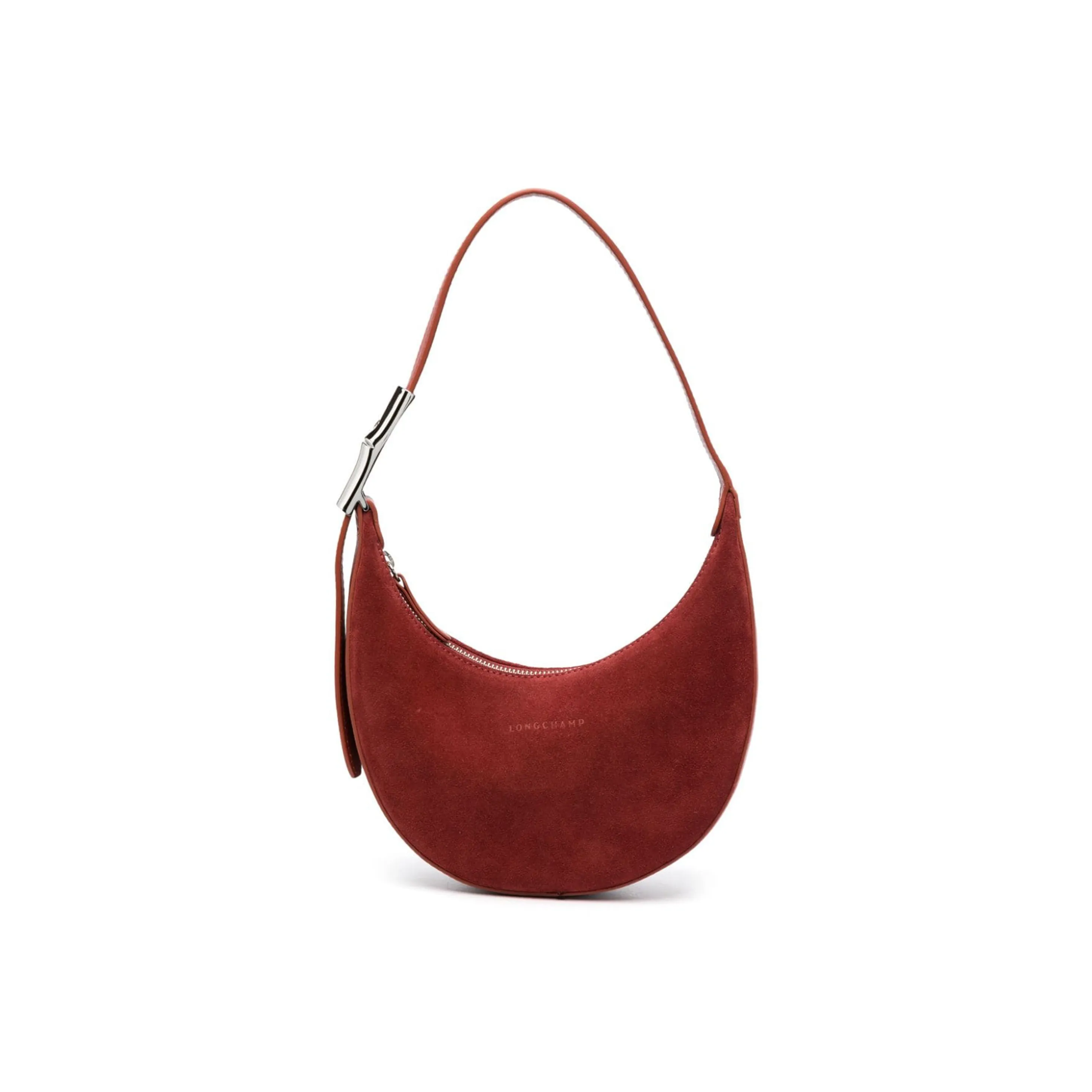 LONGCHAMP Roseau Замша Телячья кожа Полумесяц Сумка Сумка через плечо Женская Красная