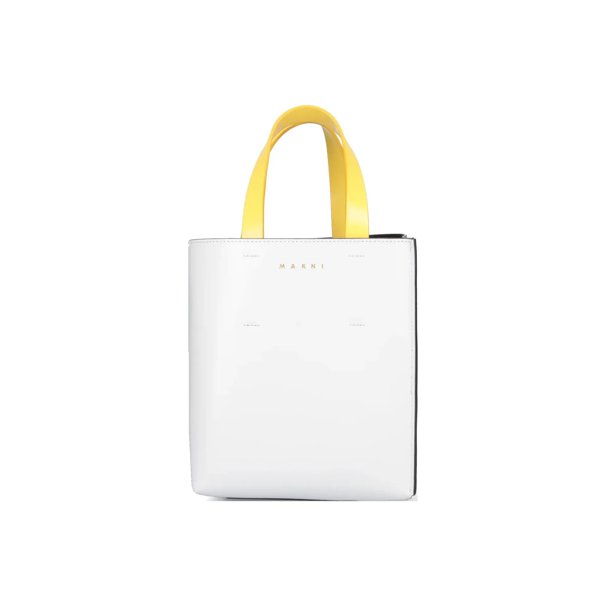 MARNI Cow Leather Shoulder Bag, Crossbody Bag, Handbag Small Size Women's White/Black