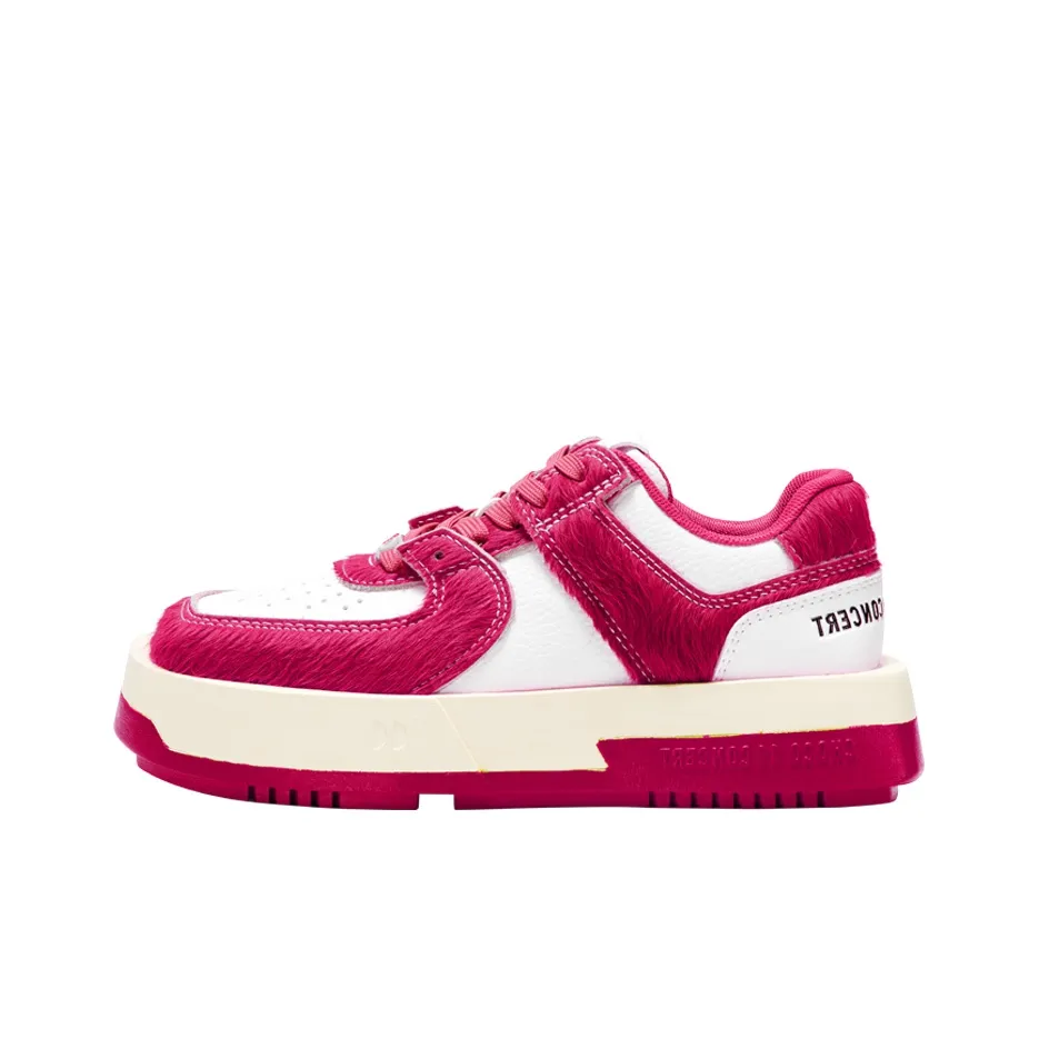 CHOCO CONCERT Коровья кожа Конский волос Низкий топ Стильные Скейтбординги Унисекс Фуксия