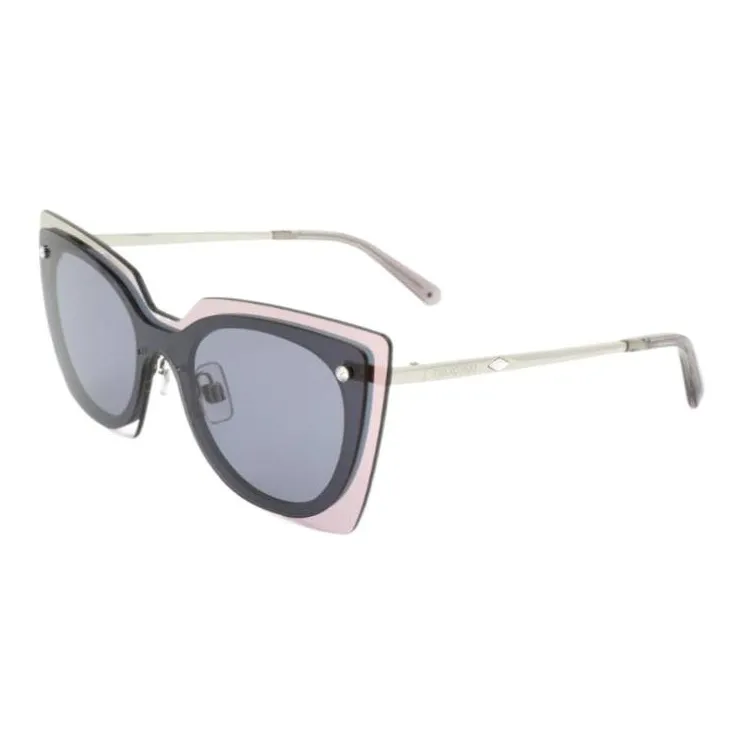 Swarovski Metal Irregular Shape Sunglasses Women's Black