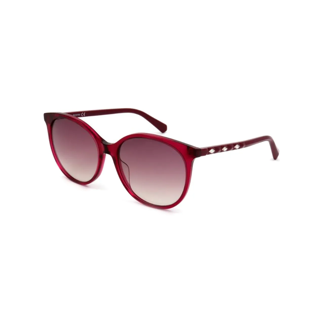 Swarovski Plastic Irregular Shape Sunglasses Women's Red
