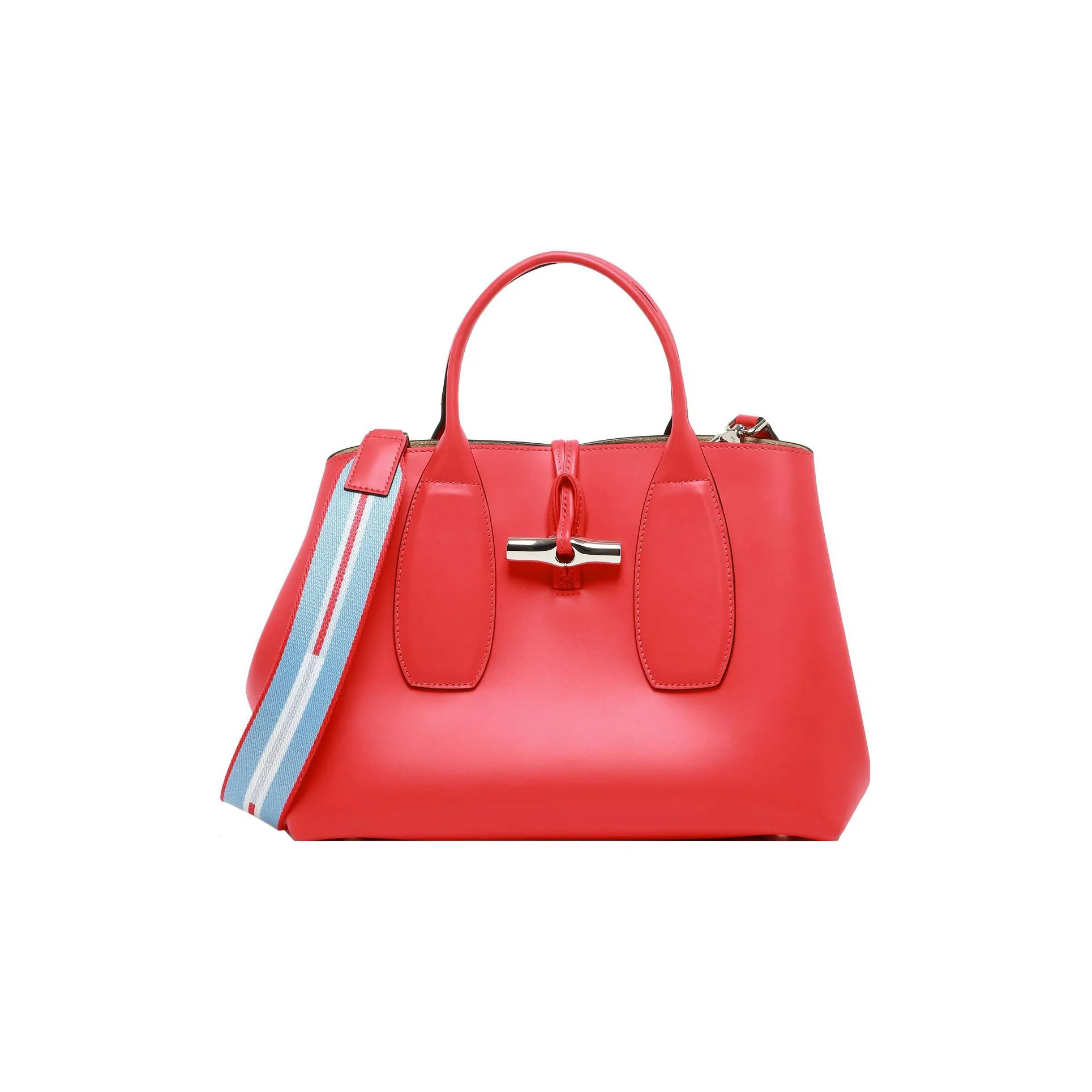 LONGCHAMP Roseau Коровья кожа Тоут Сумка Сумка для покупок Сумка через плечо Сумка на одно плечо Средний размер Женская Красная