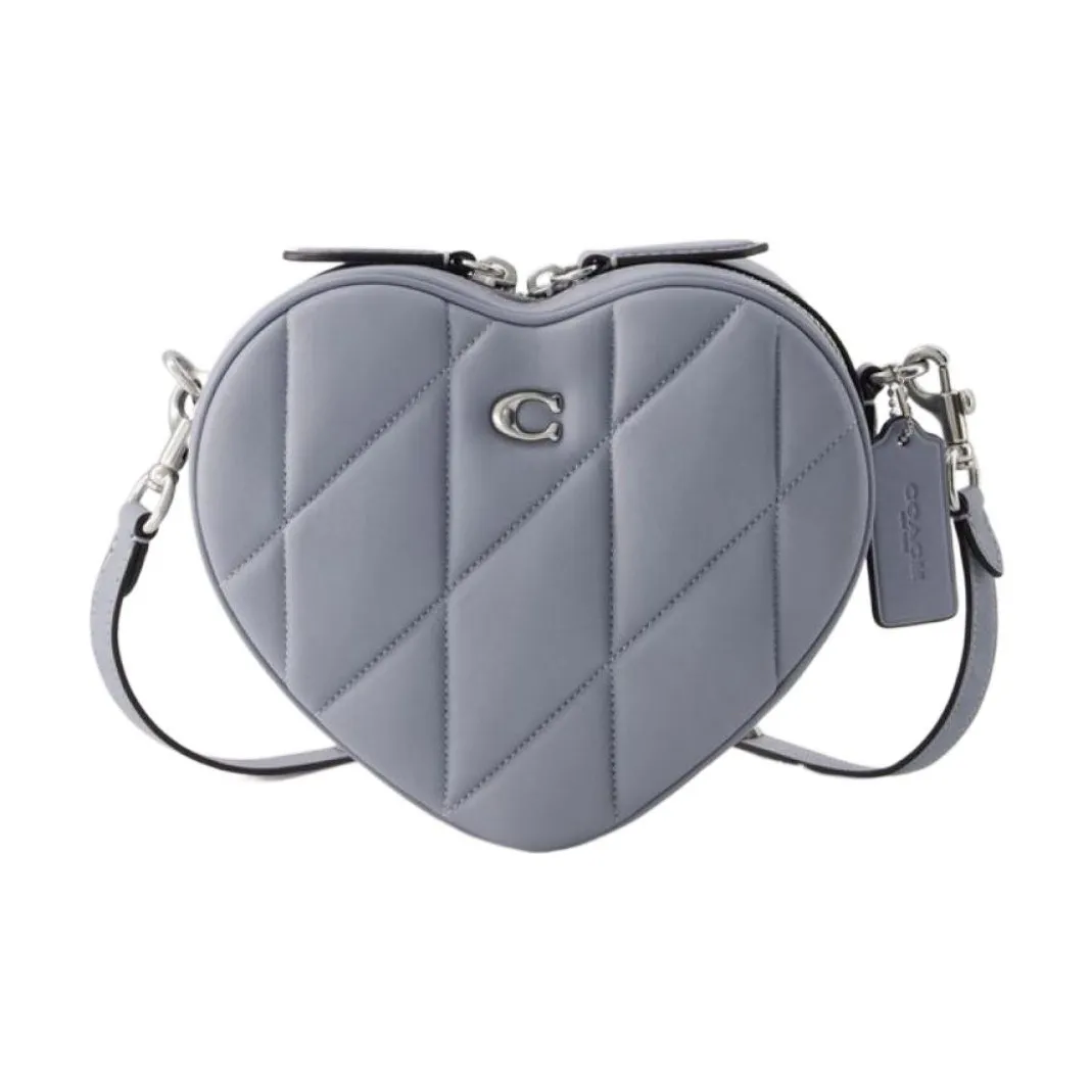 COACH Сердце Кожа Сердце Формированная Сумка Сумка через плечо Маленькая Женская Светло-фиолетовая