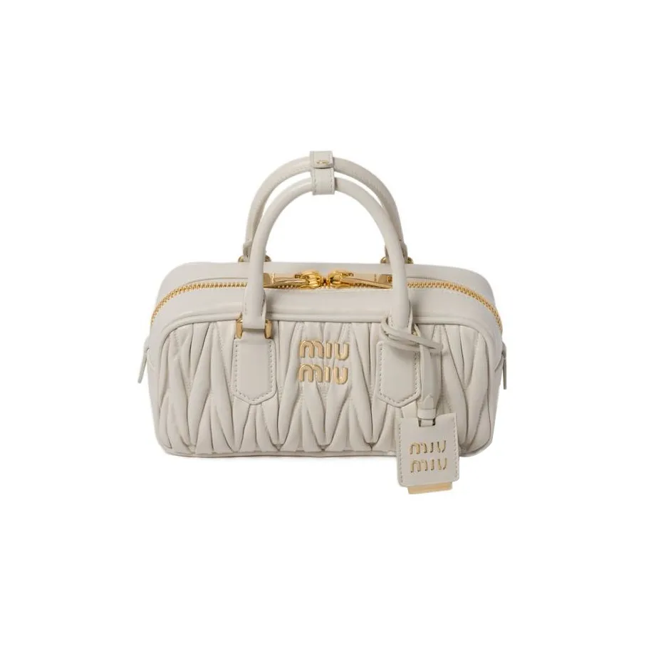 MIU MIU Arcadie Series Soft Sheep Leather Shoulder Bag, Crossbody Bag, Handbag Women's White