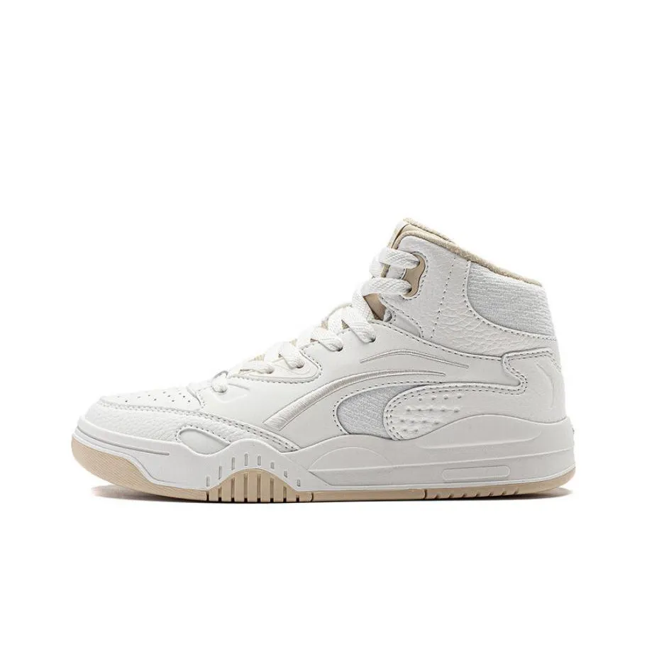 LINING Пустыня Простая Носка Устойчивая к истиранию Дышащая Высокие Кроссовки для скейтбординга Женские Белые