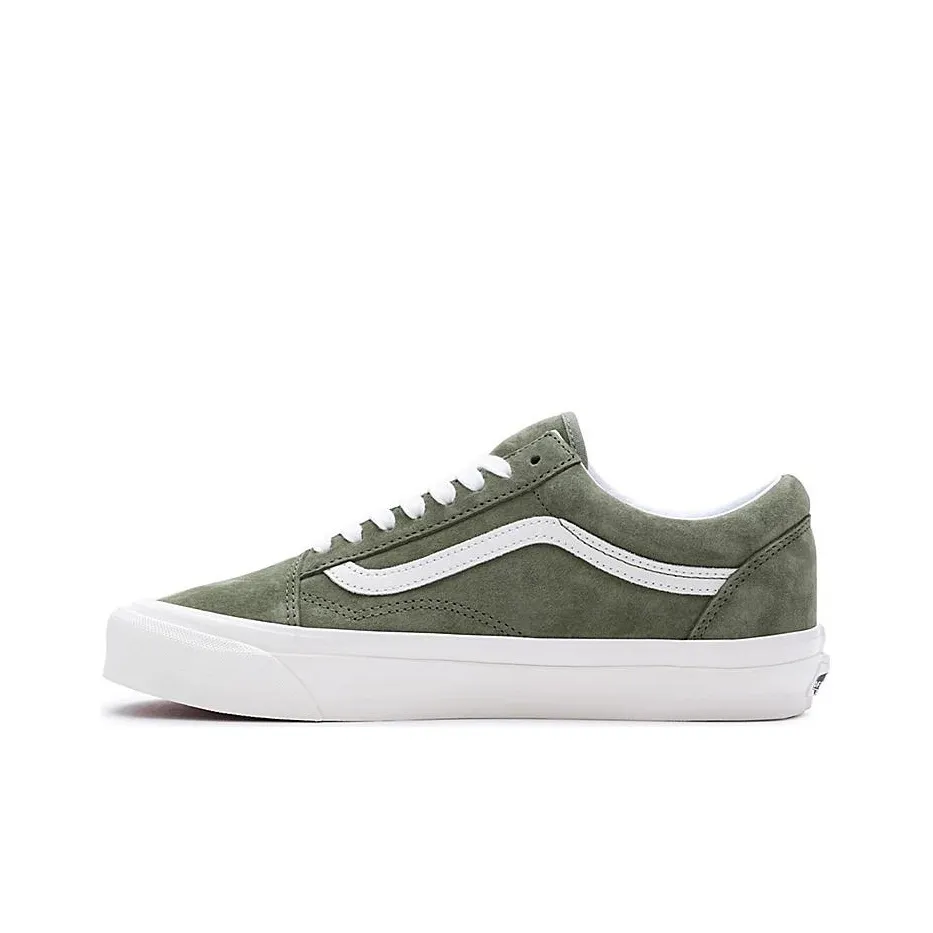 Vans Old Skool 36 D Устойчивые к истиранию Дышащие Низкие Кроссовки для скейтбординга Женские Зеленые