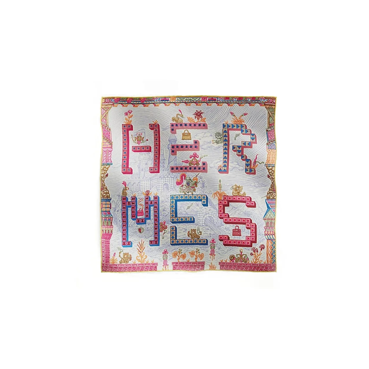 HERMES Детали Шелковые Шарфы Женские Многоцветные