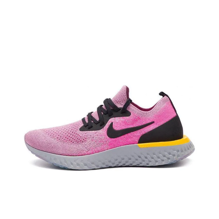 Nike Epic React Flyknit 1 Slip-resistant Abrasion-resistant Low-top Беговые кроссовки Женские Розовые