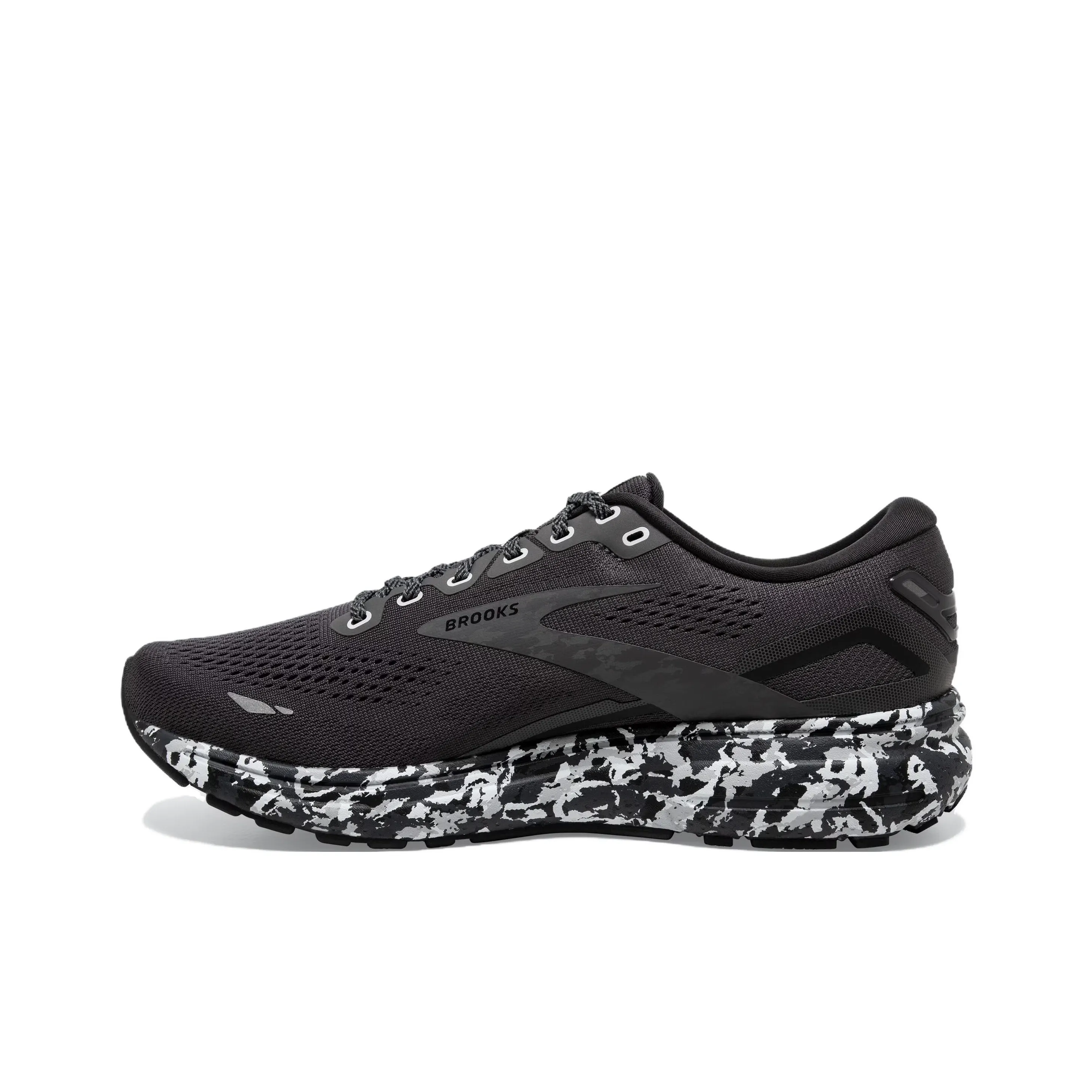 Brooks Ghost 15 Cushioning Wear Resistant Low Top Running Shoes Men's Black