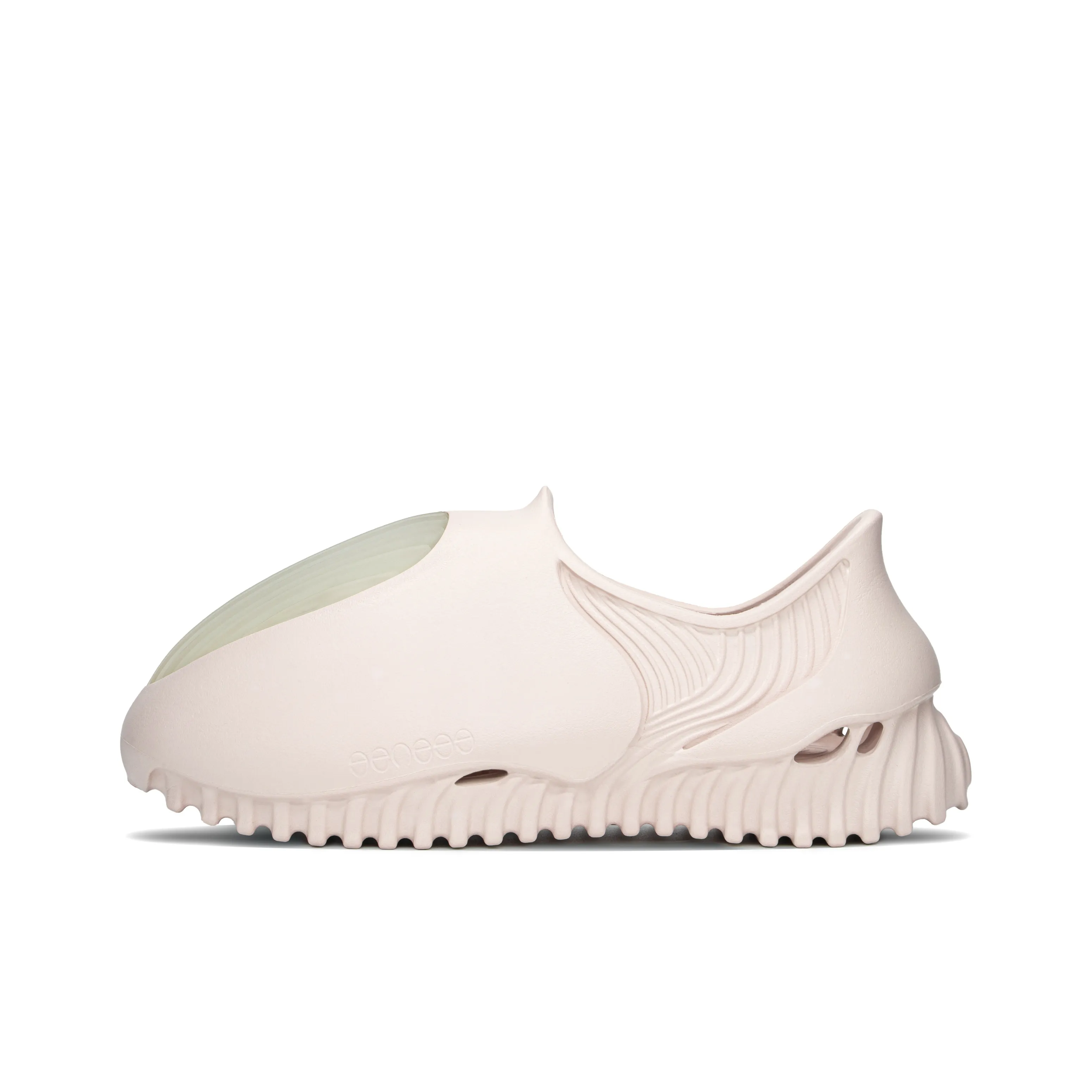 GENEGG Foam Runner Egg Label Whale Collection Egg Shoes Beach Sandals Unisex Smoke Gray Pink