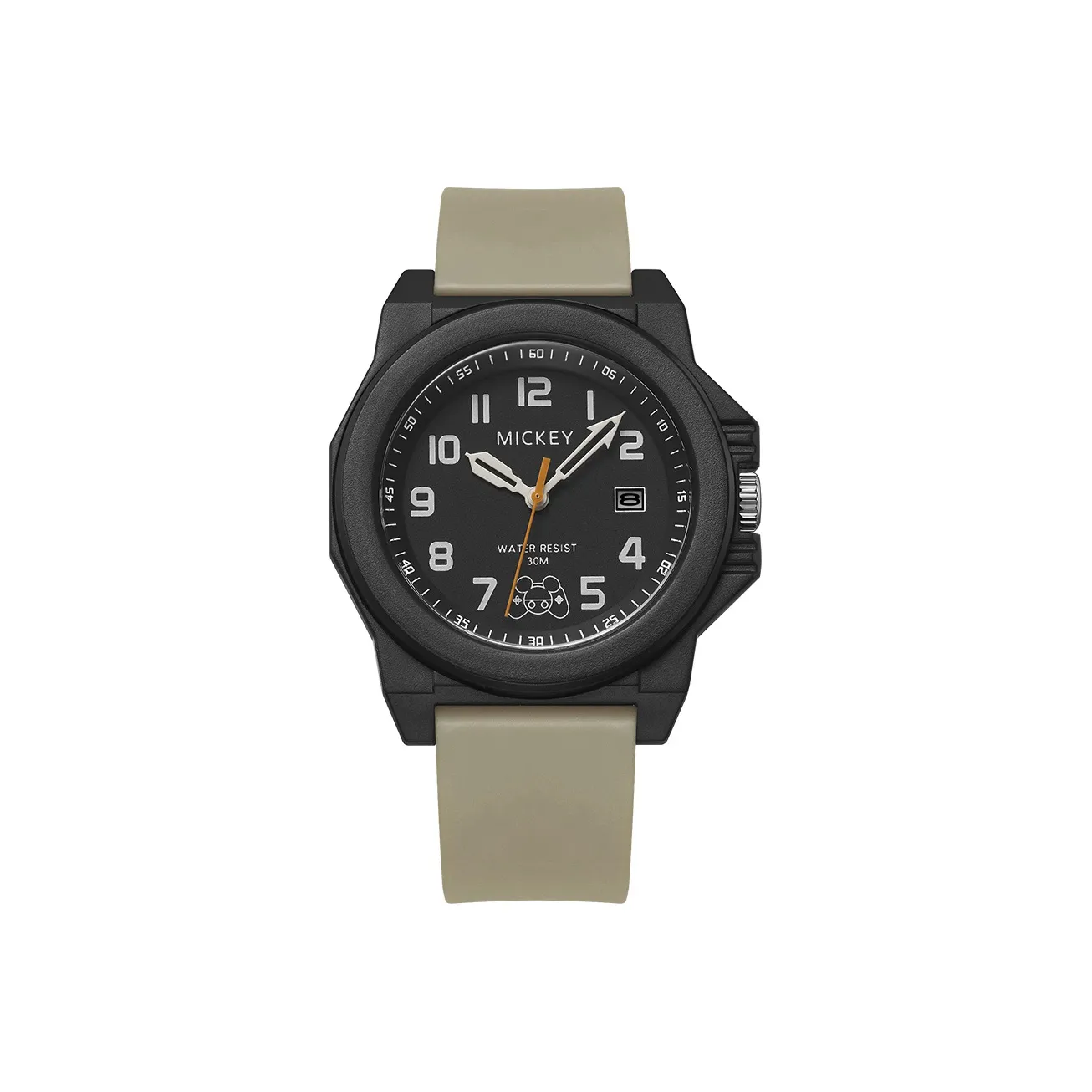 Disney Mickey Series Кварцевый механизм Смольный ремешок Часы Мужские Черный циферблат