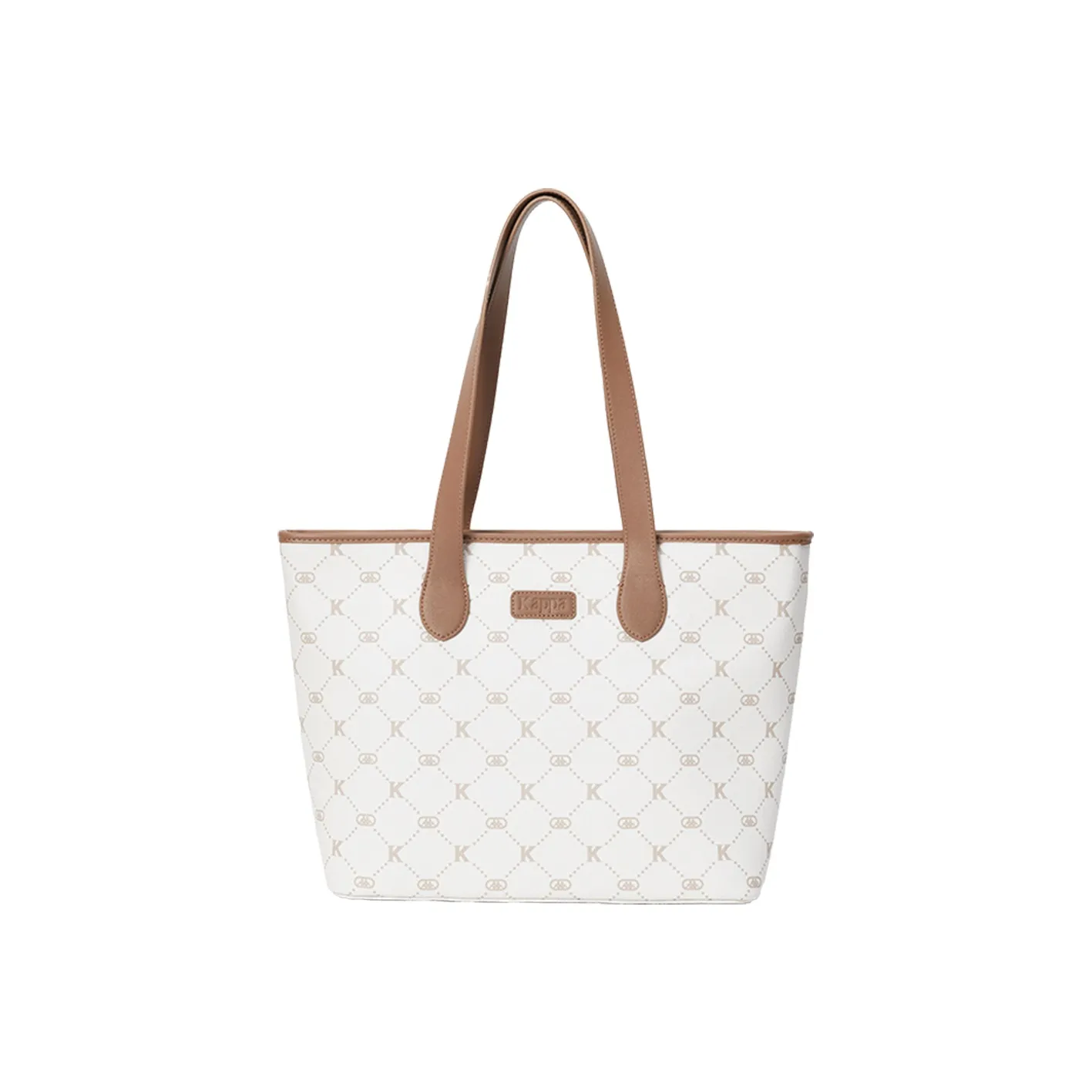 Kappa Matte Leather Tote Bag, Shopping Bag, Schooling Commute, Shoulder Bag Tubas Women's Coconut Latte Brown