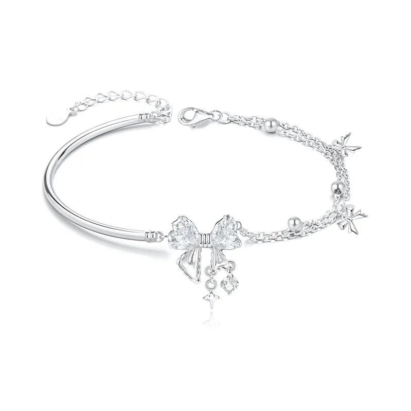 Love Link Сплав Браслеты Женские Серебристый Белый