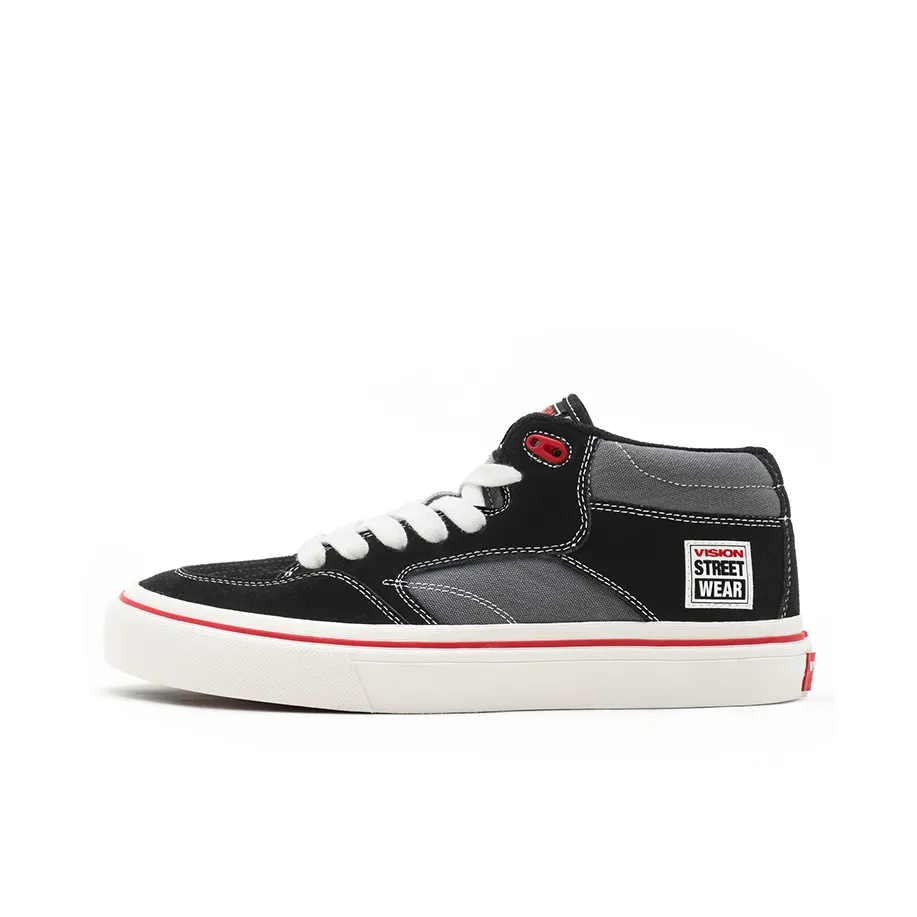 Vision Street Wear Concave Cushioned Wear Resistant Support Mid Top Skateboard Shoes Unisex Black Gray