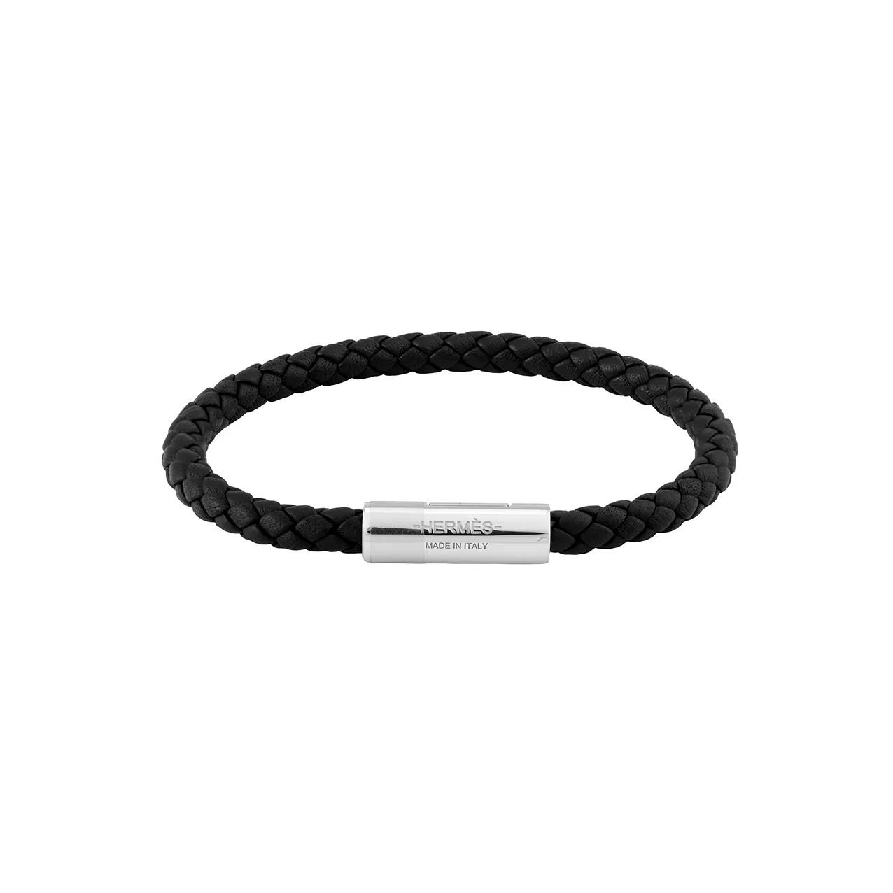 HERMES Calfskin Bracelets Unisex Black