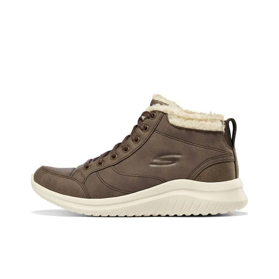 Skechers Ultra Flex 2.0 Warm And Wear-Resistant Ankle-Length Snow Boots Women's Dark Taupe