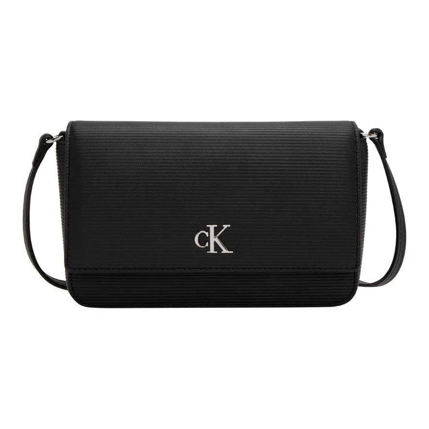 CALVIN KLEIN Synthetic Material Envelope Bag, Shoulder Bag, Crossbody Bag Medium Size Women's Space Black