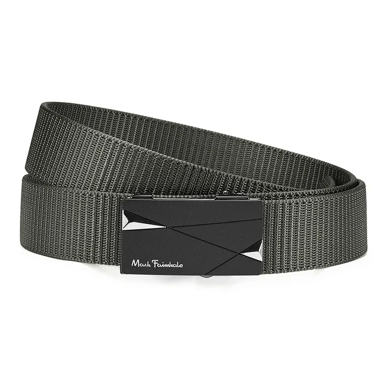 FAIRWHALE Woven With Alloy, No Tooth Automatic Inward Curling Hair Casual Nylon Sports Belts Men's 3.4CM